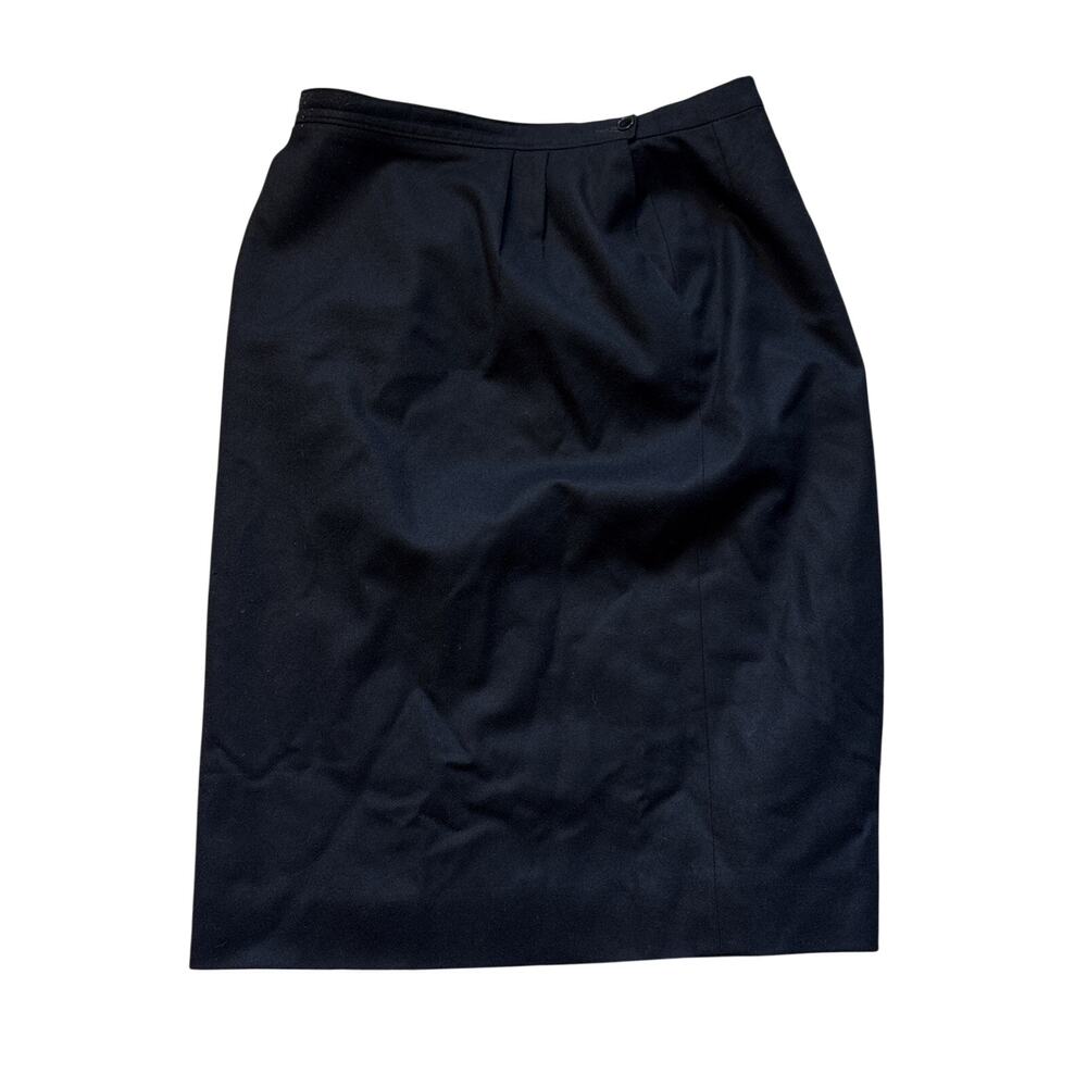 Vintage 70s Pendleton Black Virgin Wool Pencil Skirt Womens Size 14 Made in USA